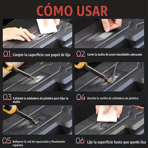 Vista 6 de 150W 3 EN 1 kit de soldadura de plástico con control de temperatura Rojo