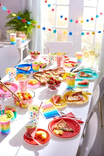 Vista 5 de American Greetings Servilletas de almuerzo arcoíris de 50 unidades Servilletas de almuerzo multicolor