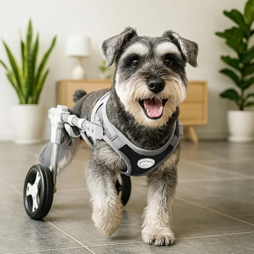Vista 2 de Dog Wheelchair for Back Legs,Lightweight 2/4 Wheels Pet Wheelchair,Disabled Hind Legs Walking Stable Dog Cart,Adjustable, Quiet and Wear-Resistant