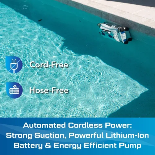 Vista 7 de POOL BLASTER CX-1 - Limpiador robótico inalámbrico para piscinas, aspiradora automática para piscinas enterradas y sobre el suelo, aspiradora