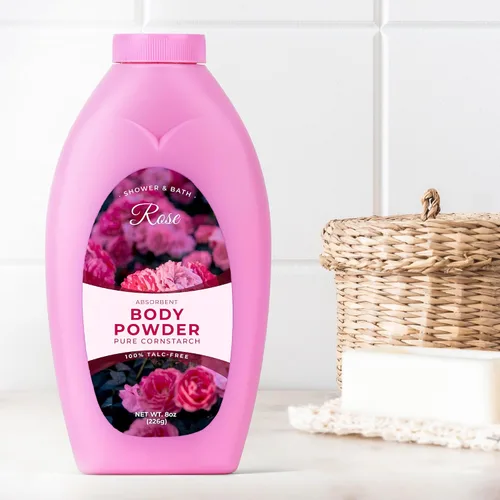Vista 2 de R-NEU - Polvo de baño corporal para mujer, 100% libre de talco, elegante polvo de pétalos de rosa, repuesto extragrande, 8 onzas