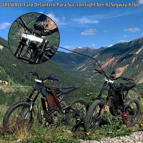 Vista 2 de Kit de faros delanteros, barra de luz Plug N Play para Sur ron Segway con soporte de montaje e interruptor para faros delanteros 6000-6500K Con
