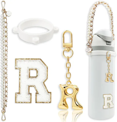 Vista 109 de Letter Handle Strap Accessories with Cute Initial Charm Compatible with Owala Water Bottle 24oz 32oz 40oz Owala Kids