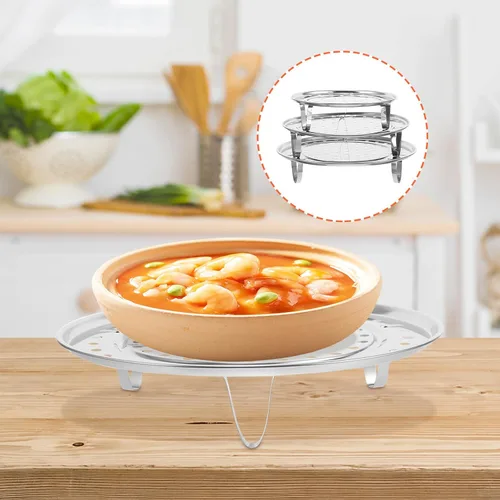 Vista 8 de Steaming Rack Stand Stainless Steel 3pcs with Three Detachable Legs