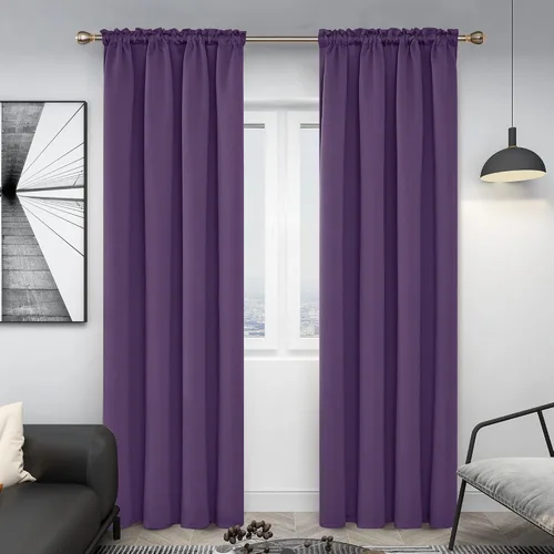 Vista 155 de Deconovo Cortinas opacas, aislamiento térmico, dobladillo para barra, reducción de ruido, certificado Oeko-TEX, cortinas de oscurecimiento