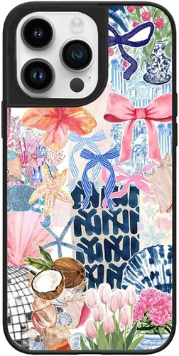 Vista 17 de Funda para iPhone 7 Plus/8 Plus, diseño moderno y estético de playa costera, parte trasera de policarbonato duro brillante, parachoques de TPU