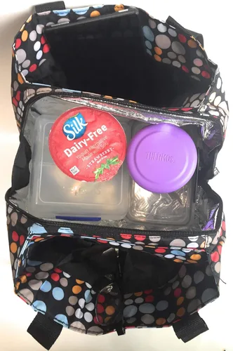 Vista 6 de Nicole Miller Bolsa de Almuerzo Aislada Tote – Hielera Bolsa de Hielo Abierta Lonchera para Comida con Soporte para Botellas de Bebidas