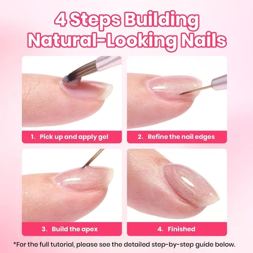 Vista 4 de Beetles - Brocha de uñas para constructor de uñas de gel de doble punta, herramientas de pintura, pincel de uñas, cepillo de limpieza de uñas