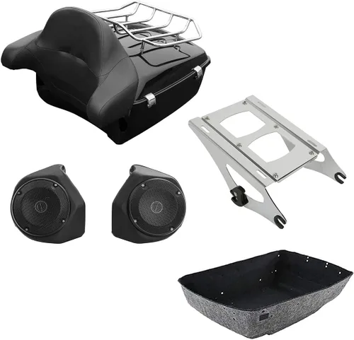 Vista 26 de TCMT King Tour Pack Portaequipajes de moto, diseñado para modelos Harley Davidson Touring 2014-2020