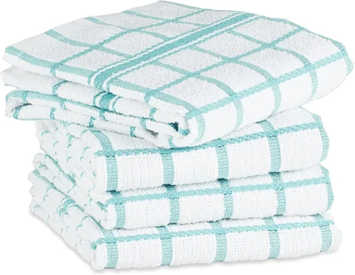 Vista 2 de Paños de cocina 100 % de algodón rizado DII, se pueden lavar a máquina, ultra absorbentes, básicos todos los días de 12 x 12 pulgadas, diseño
