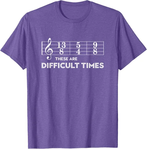 Vista 6 de Musician - Camiseta con texto en inglés "These are Difficult Times", talla S