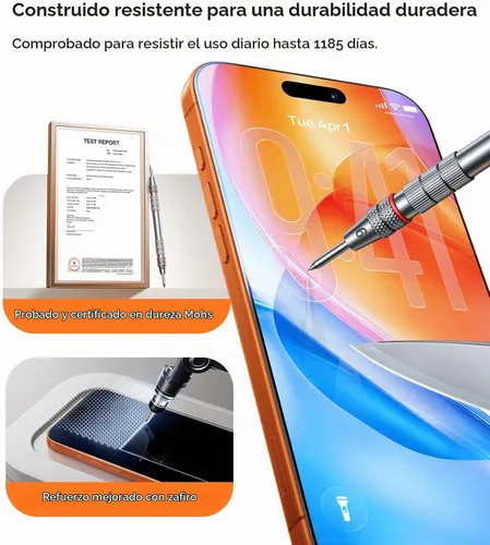 Vista 8 de UltraGlass TOP 9H+ OptiArmor - Protector de pantalla para iPhone 17 Pro [NO.1 antirreflejo y grado militar inastillable] Protector de pantalla