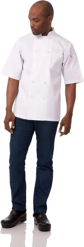 Vista 5 de Chef Works Abrigo de chef Volnay para hombre personalizado