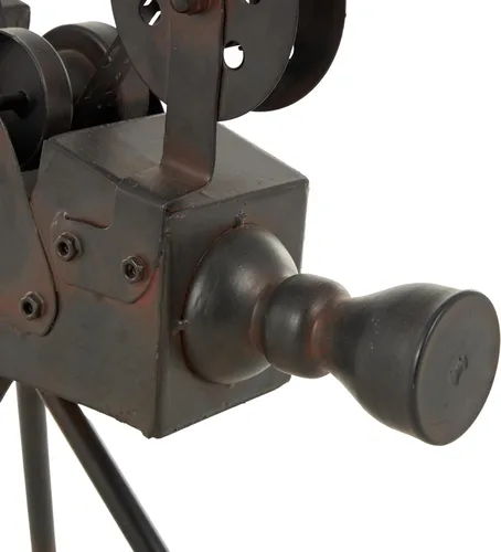 Vista 6 de Deco 79 Escultura de cámara de película metálica, 12 "x 7" x 15 ", marrón