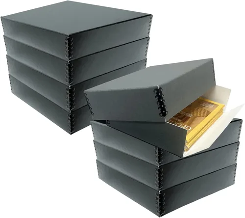 Vista 69 de Lineco Museum - Caja de almacenamiento archivado, 8.75x10.75x1.5 pulgadas. Diseño frontal abatible. Sin ácidos con borde de metal. Organiza fotos