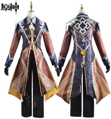 Vista 4 de Cosplay Life ZHONGLI Genshin Impact - Disfraz completo de anime RPG con peluca para cosplay