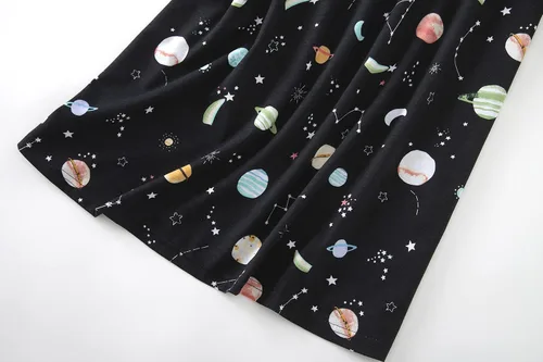Vista 5 de Inadays Camisón de algodón para mujer, ropa de dormir de manga corta, camisón casual con estampado, pijama holgado y cómodo