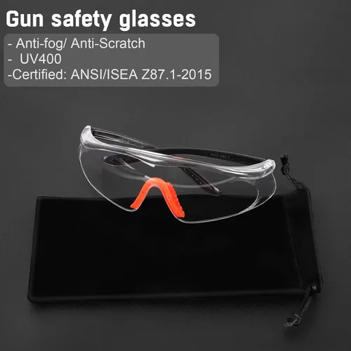 Vista 4 de Orejeras de protección auditiva para disparos, gafas de seguridad para armas, tapones para los oídos, funda protectora