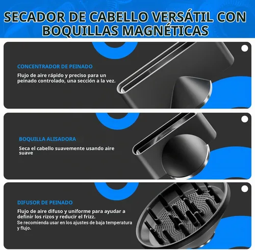 Vista 4 de Lanvier Secador de pelo con difusor, secador iónico profesional