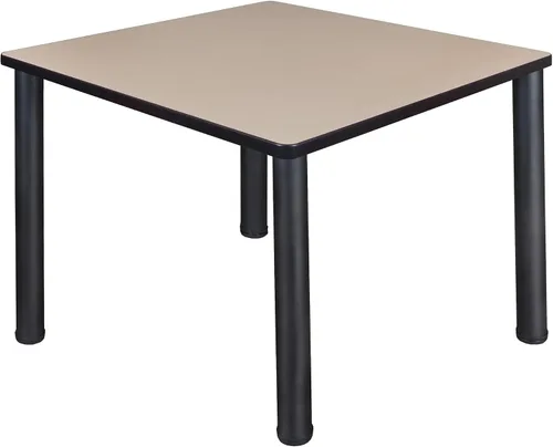 Vista 34 de Regency Kee - Mesa cuadrada pequeña para sala de descanso de 30 pulgadas, parte superior de cerezo, patas negras