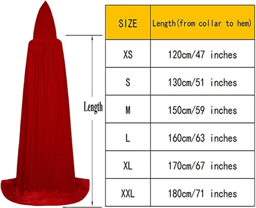 Vista 2 de Capa con capucha unisex de terciopelo largo para disfraces de Halloween