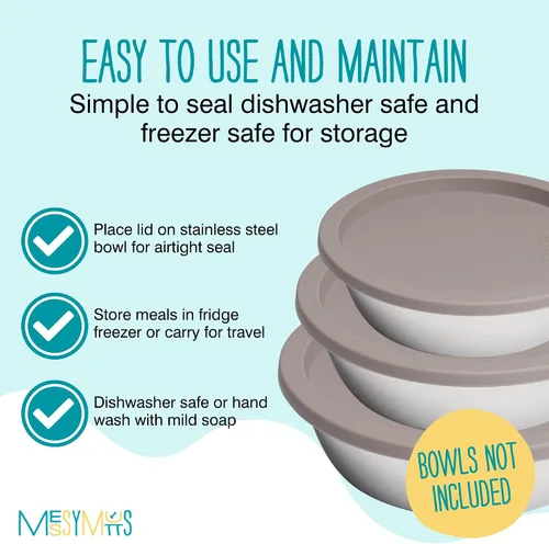 Vista 5 de Messy Mutts Tapa hermética de silicona para cuenco de perro Sello resistente a derrames para cuencos de perro Compatible con cuencos de acero