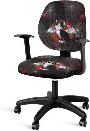 Vista 10 de Funda protectora elástica para silla de oficina con diseño de hongos artísticos, funda giratoria elástica para silla de escritorio, adecuada