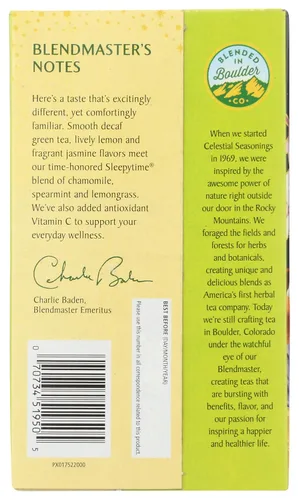 Vista 2 de Celestial Seasonings Té verde, jazmín de limón descafeinado Sleepytime, 20