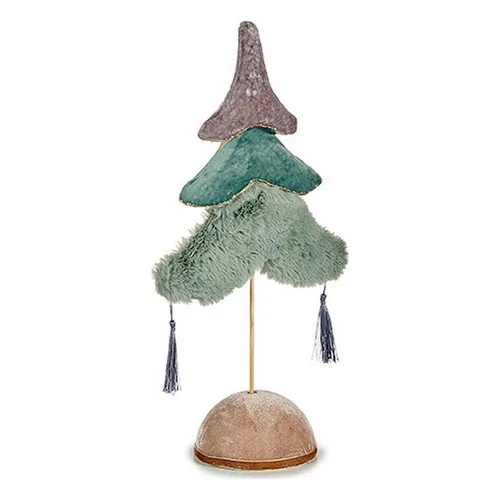 Vista 2 de Árbol de Navidad Krist+ Azul Multicolor Turquesa Plateado Plata Poliéster Madera 12 x 43 x 22 cm 22 x 43 x 12 cm