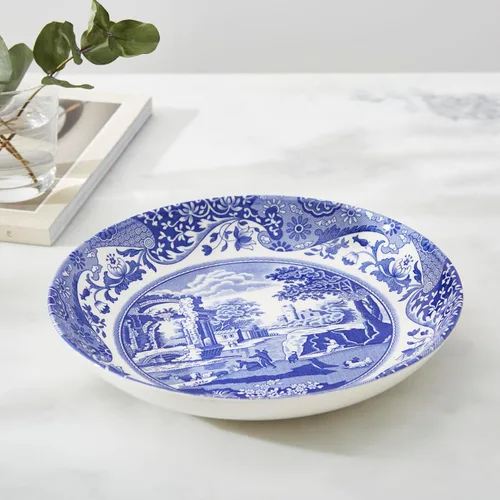 Vista 4 de Spode Tazón para pasta italiana azul, juego de 4 9 pulgadas, blanco Loza de loza, fabricada en Inglaterra, apta para lavavajillas y microondas