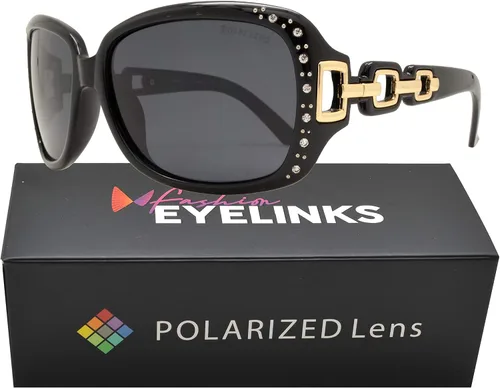 Vista 2 de PZ - Gafas de sol polarizadas para mujer con diamantes de imitación