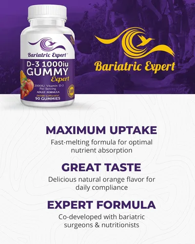 Vista 5 de Bariatric Expert D3 Vitamina - Suplemento dietético de fusión rápida para adultos después de la cirugía bariátrica, 90