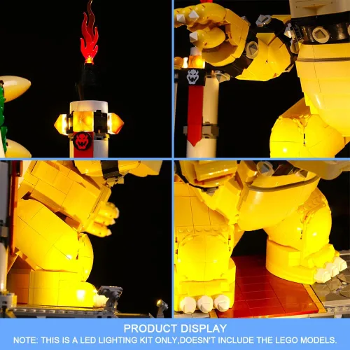 Vista 3 de VONADO Kit de luz LED compatible con Lego The Mighty Bowser 71411 (sin modelo), kit de iluminación compatible con juguetes de construcción Lego