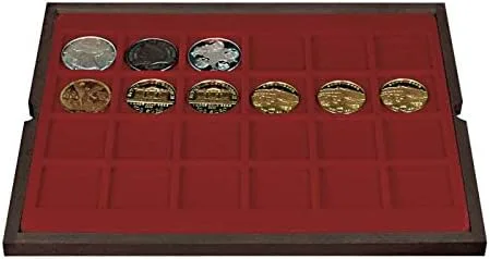 Vista 4 de Caja de monedas vitrina de madera para 96 dólares de plata águila americana 1.614 in