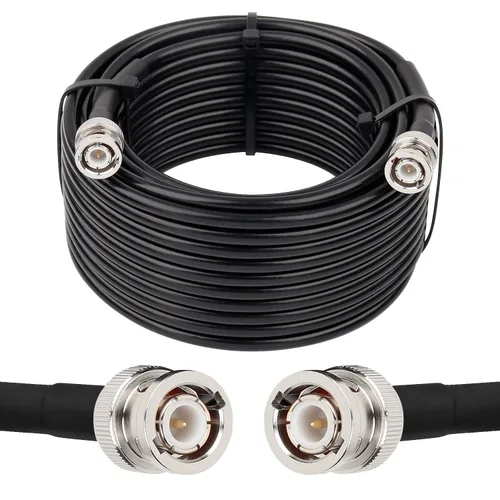 Vista 20 de MOOKEERF Cable BNC - 1 pie 2 piezas RG58 50 ohm macho a macho cables coaxiales de extensión BNC de baja pérdida para antenas, radios RF, módems
