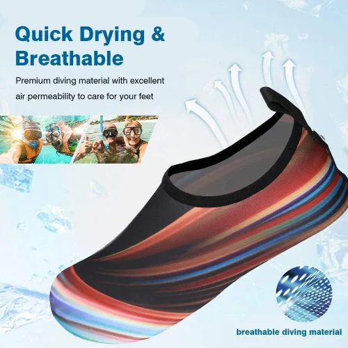 Vista 2 de JOTO - Zapatos de agua para mujeres, hombres y niños, sensación de ir descalzo, secado rápido, calcetines acuáticos, zapatos de playa