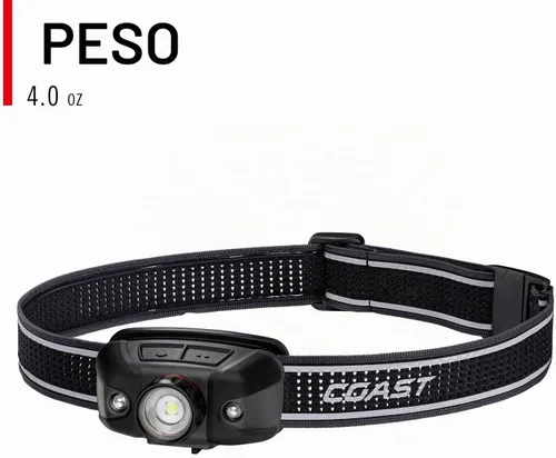 Vista 9 de Coast FLX40R - Linterna frontal LED con batería recargable incorporada de 800 lúmenes con lente de enfoque giratorio ultra correa