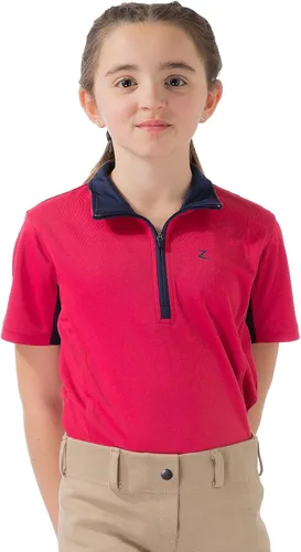 Vista 3 de HORZE Camiseta de manga corta para niños, técnica que absorbe la humedad, equitación ecuestre Malla debajo de las mangas, protección UV