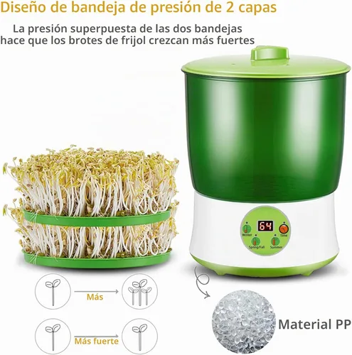 Vista 5 de Máquina de brotes de frijol, control de tiempo de pantalla LED, máquina automática inteligente de brotes de frijol, función de 2 capas, herramienta