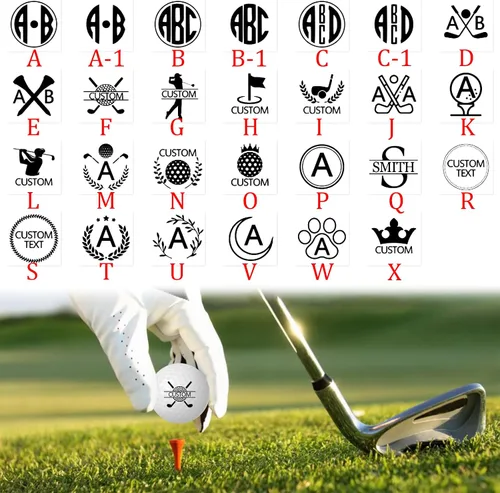 Vista 2 de xrlsg Sello de pelota de golf personalizado, sello de pelota de golf con nombre y monograma, regalos para golfistas, papá, marido, novio. Plantilla