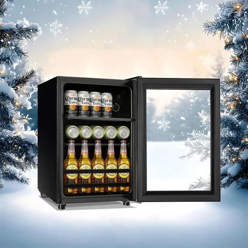 Vista 8 de Refrigerador de bebidas de 1.3 pies cúbicos, mini refrigerador para refrescos, cerveza o latas, enfriador de bebidas personal, 7 modos, estantes