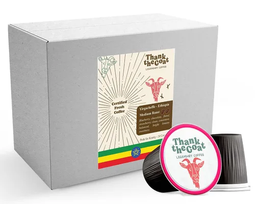 Vista 7 de Thank the Goat Gourmet - Cápsulas de café recién tostadas, tostado medio, compatibles con cafeteras Keurig 2.0 K-Cup, de Huila, Colombia, 24