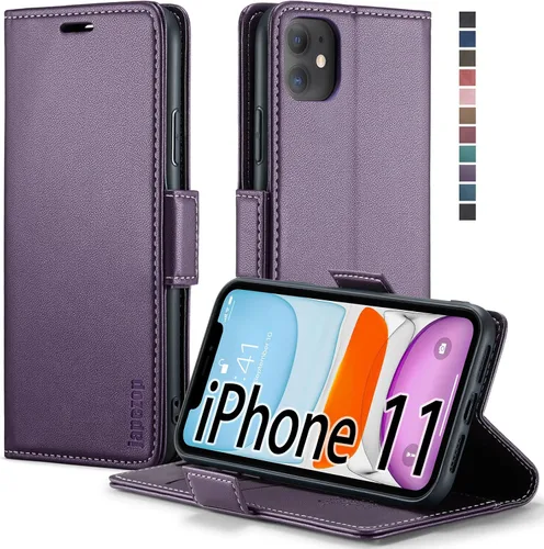Vista 19 de japezop Funda para iPhone 11 Pro, iPhone 11 Pro funda tipo cartera para mujeres u hombres con [bloqueo RFID] soporte para tarjetas de crédito, funda