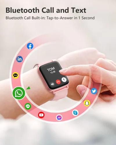 Vista 4 de Relojes inteligentes para mujeres y hombres con llamadas - rastreadores de actividad física con frecuencia cardíaca de 24 horas, monitor de sueño