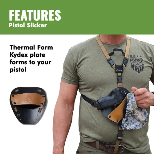 Vista 3 de Slicker Funda universal para pistola con opciones de montaje en el pecho y las piernas que ocultan y protegerán