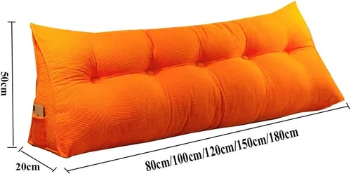 Vista 5 de Almohada de cojín grande suave y cómoda para el respaldo del cabecero para leer Descanso en cama individual, soporte de cuña triangular transpirable
