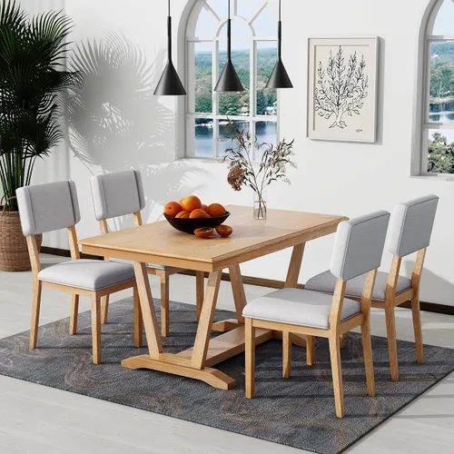 Vista 10 de Juego de mesa de comedor de altura de mostrador, juego de mesa de bar de madera de 5 piezas con mesa de comedor de almacenamiento grande, diseño que