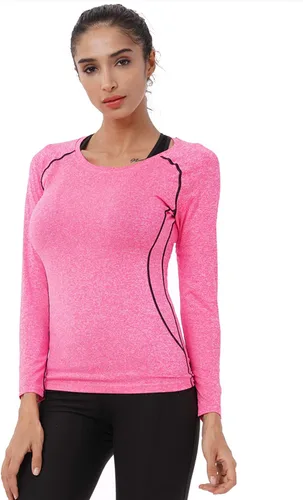 Vista 84 de CADMUS Paquete de 1 o 3 camisetas de entrenamiento de manga larga para mujer, camiseta de compresión de ajuste seco para correr