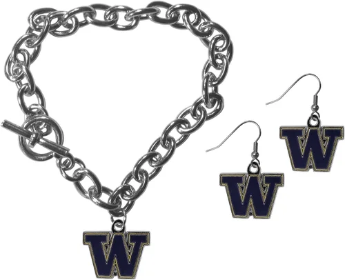 Vista 40 de Siskiyou Sports NCAA unisex-adult Chain Bracelet and Dangle Earring Set