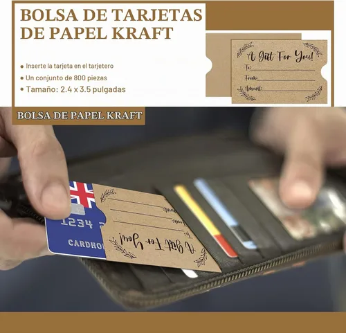 Vista 4 de Teling 800 unidades de sobres para tarjetas de regalo, tamaño de tarjeta